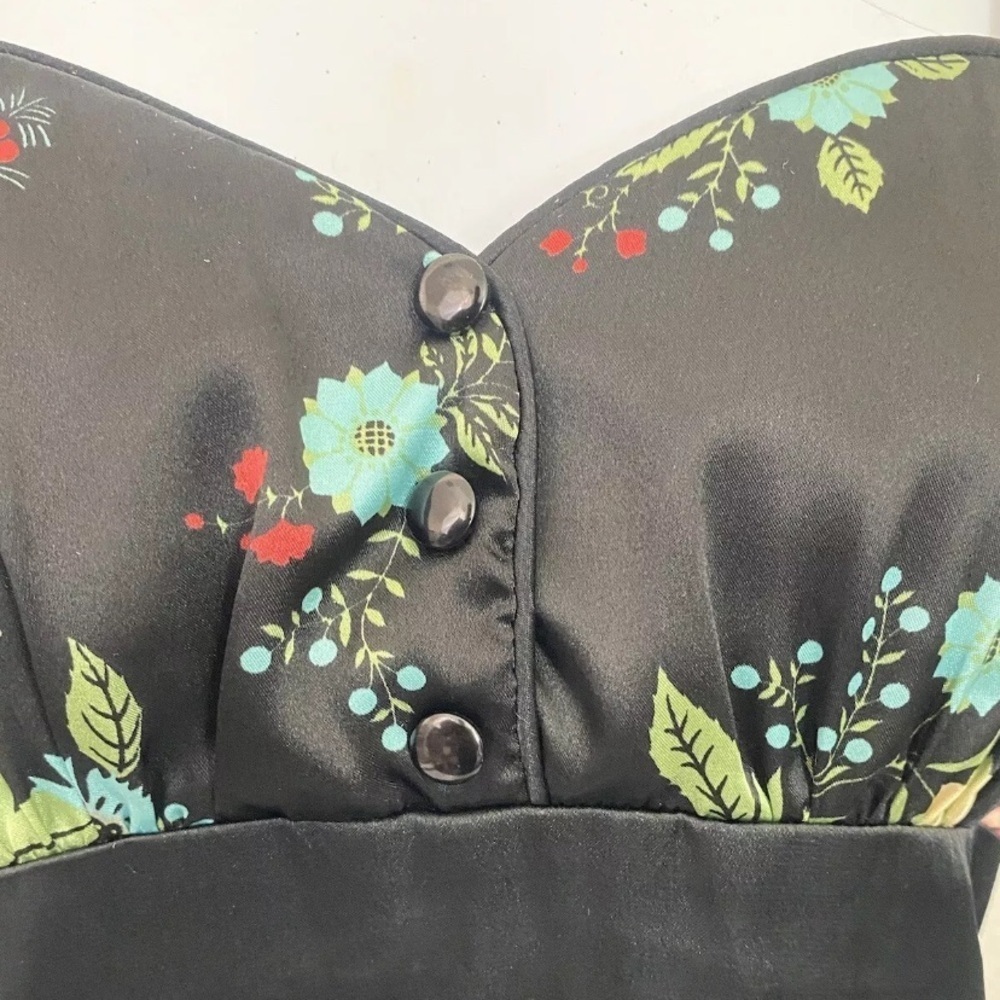 My Michelle Floral Strappy Sun Slip Dress Black Juniors 5/6 Floral Goth Emo​​​​​ - Picture 5 of 13